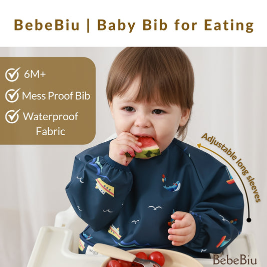 Long Sleeve Baby Bib (Lovry Sage, Small 6-24 Months)