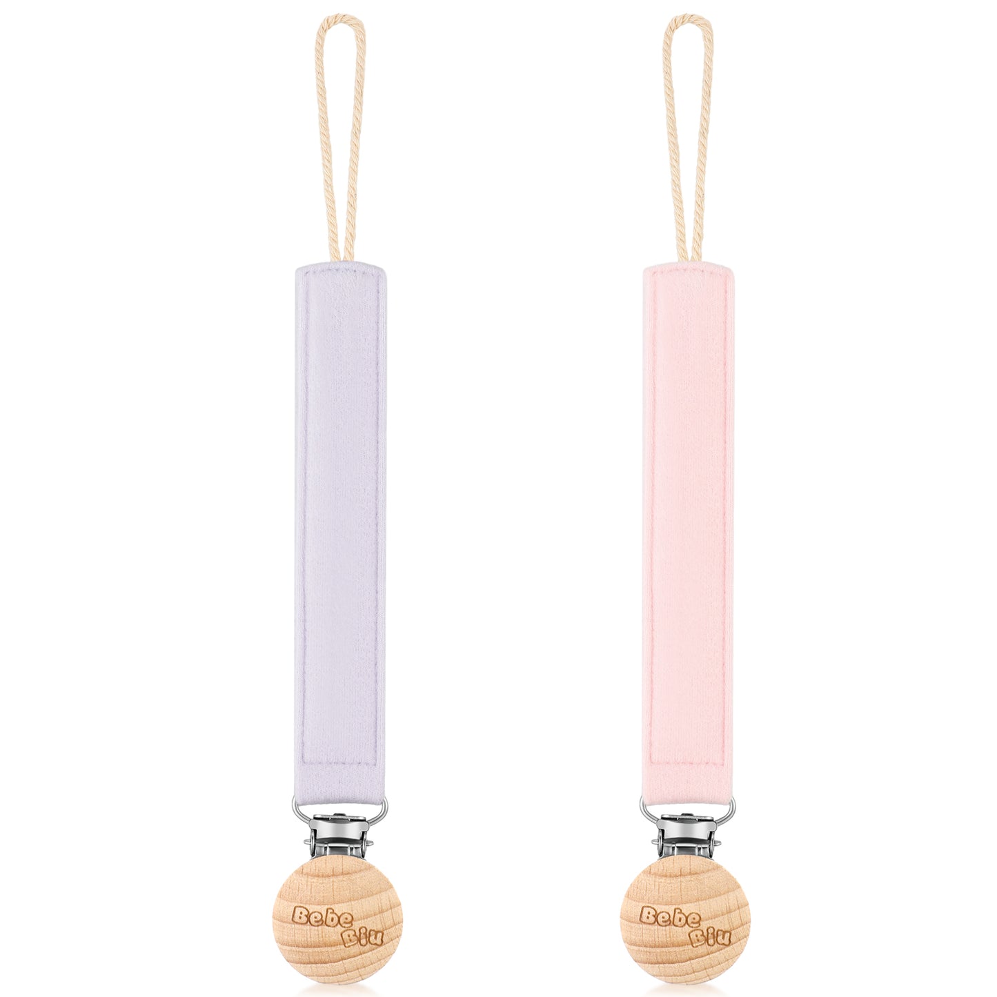 2 Pack Fabric Pacifier Clips