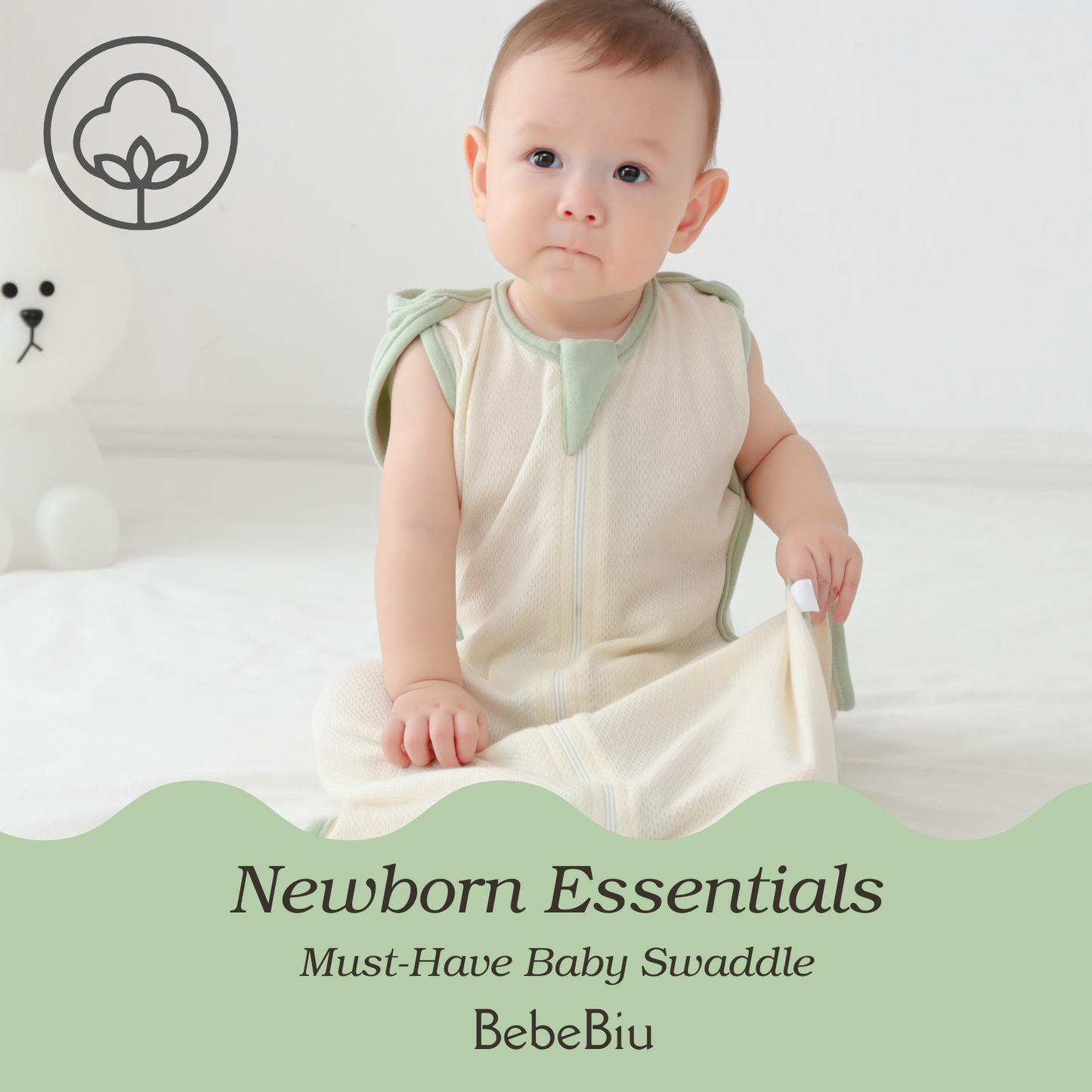 Baby Swaddle Sleeping Bag 0.5 TOG (Lovry & Pale Mauve)