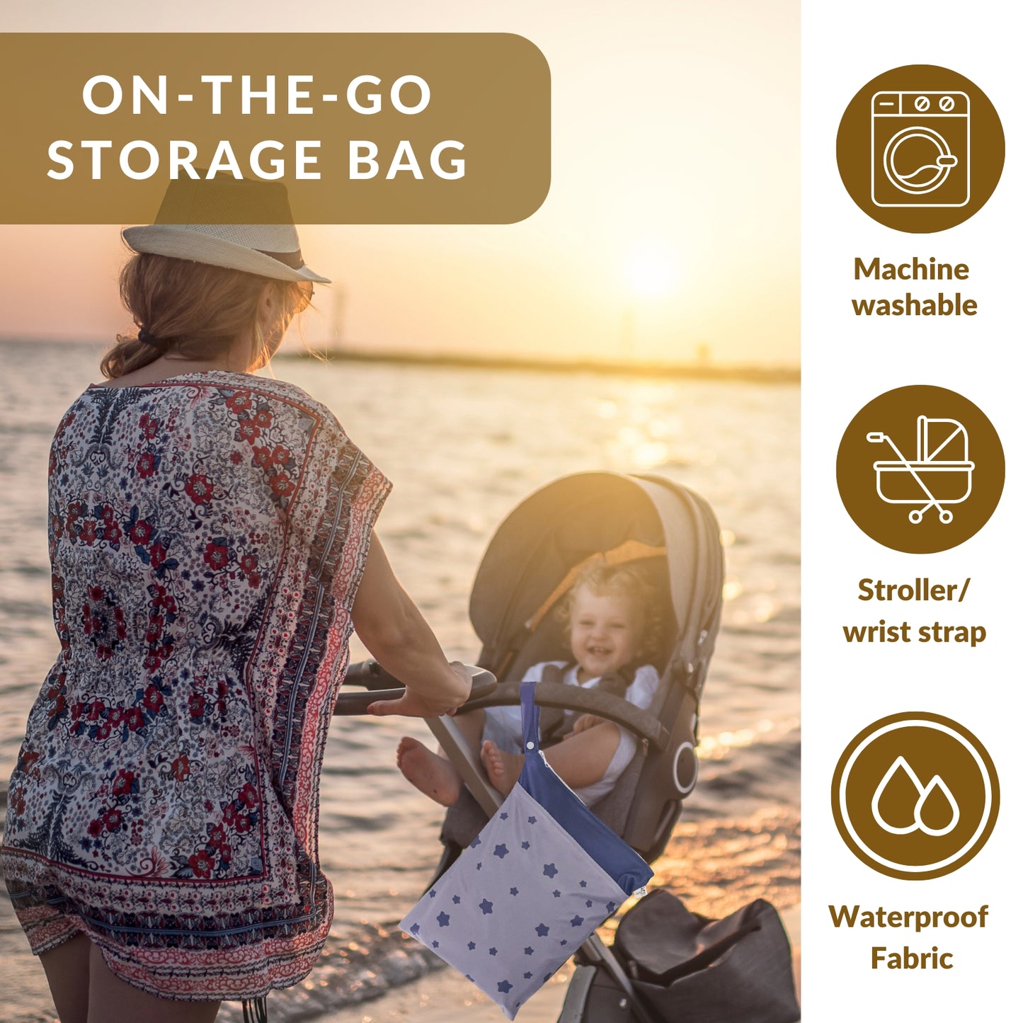 Cloth Diaper Wet Bags  (Green Check)