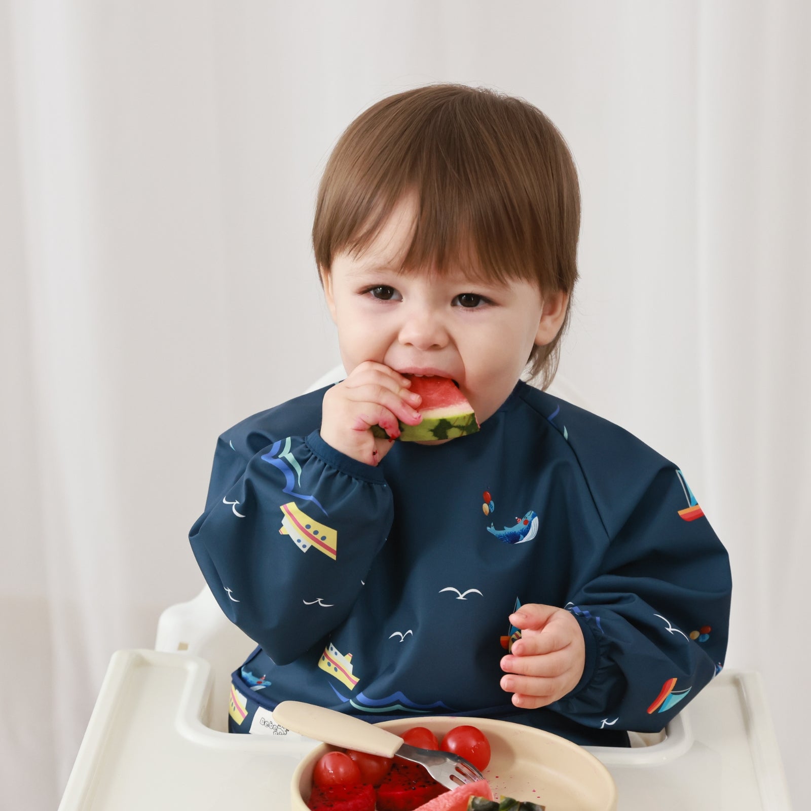 Long Sleeve Baby Bib (Alphabet Rose, Small 6-24 Months) – BebeBiu