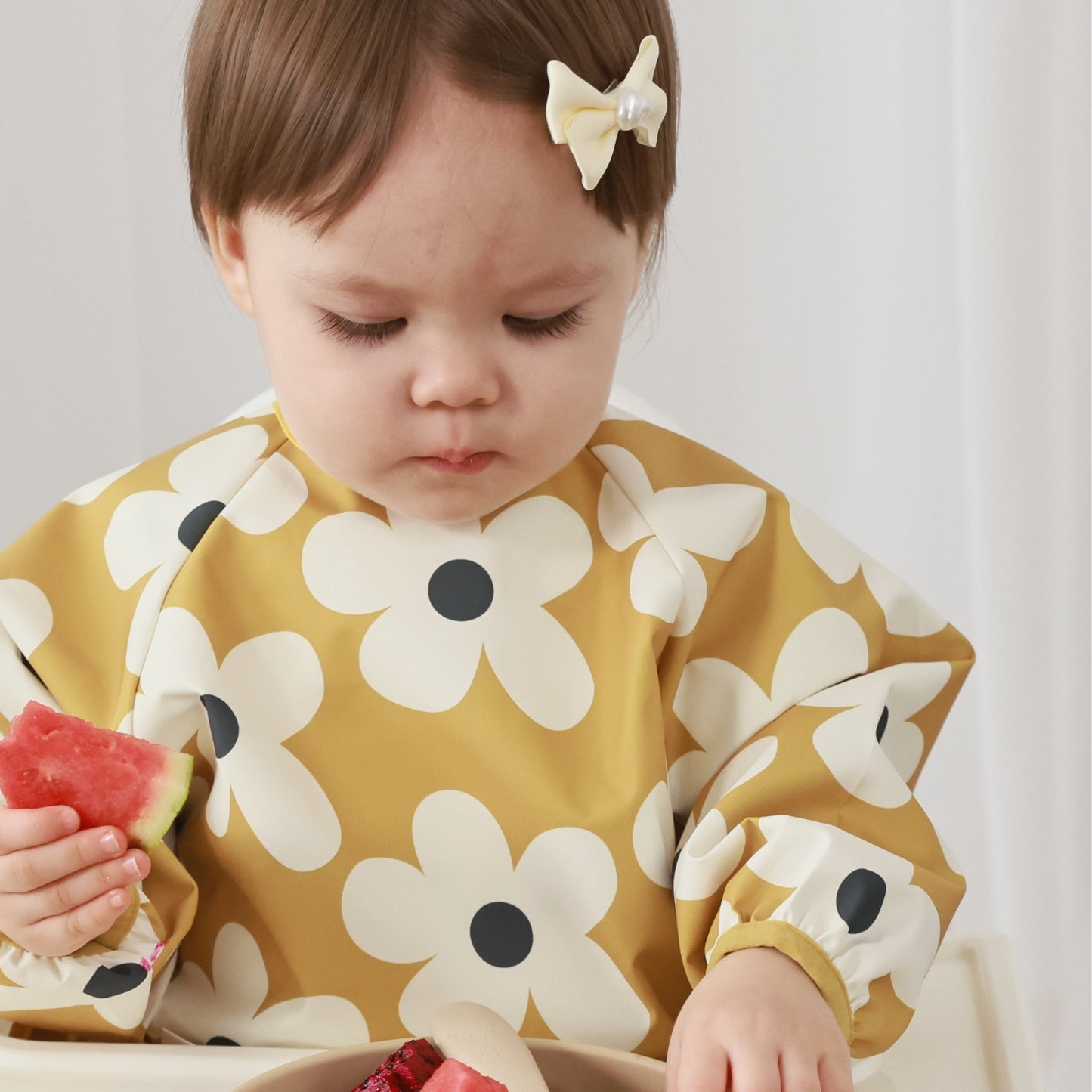 Long Sleeve Baby Bib (Lovry Sage, Small 6-24 Months)